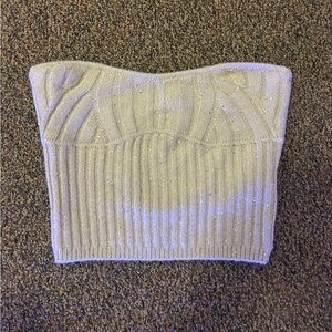 Cream cropped sweater tube top